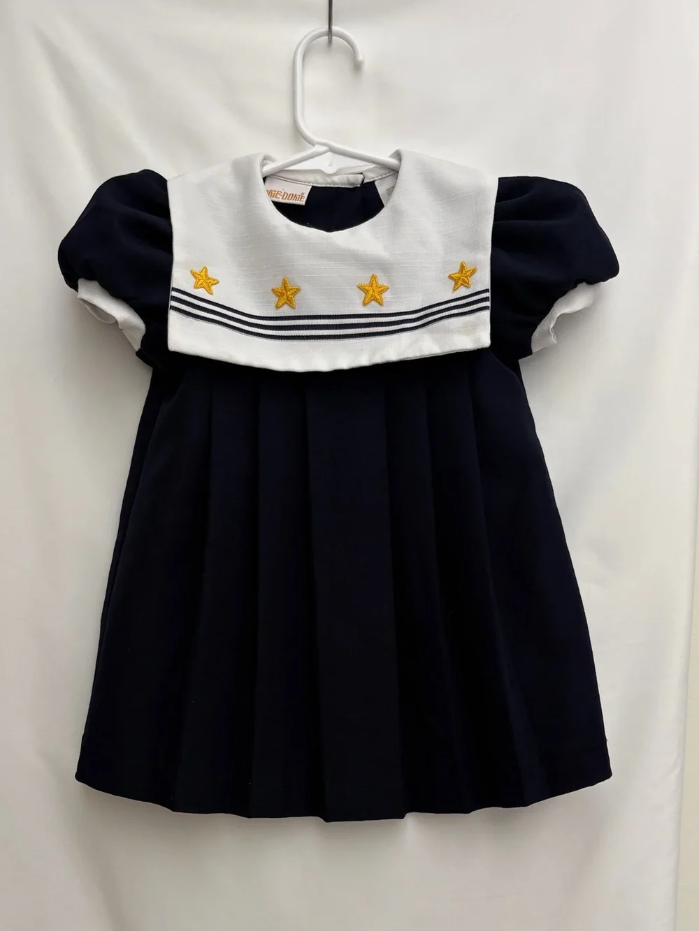 okie dokie Navy and White Sailor Dress with Gold Stars